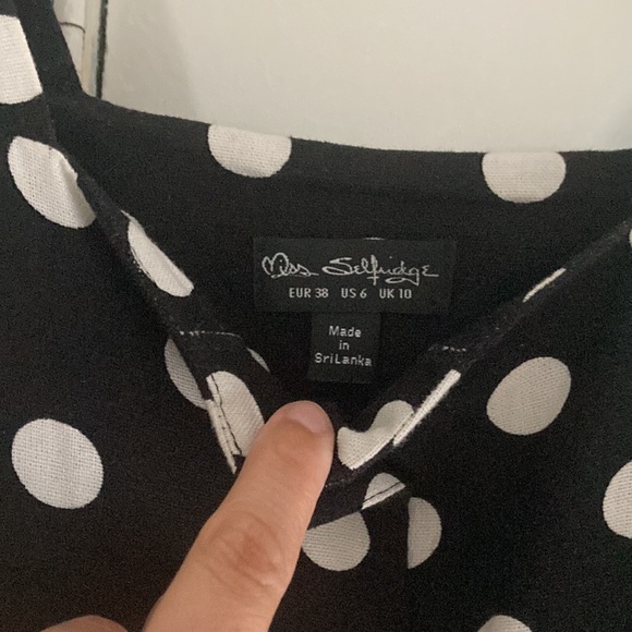 Miss Selfridge Polka Dot Button Down Midi Dress - Picture 2 of 5